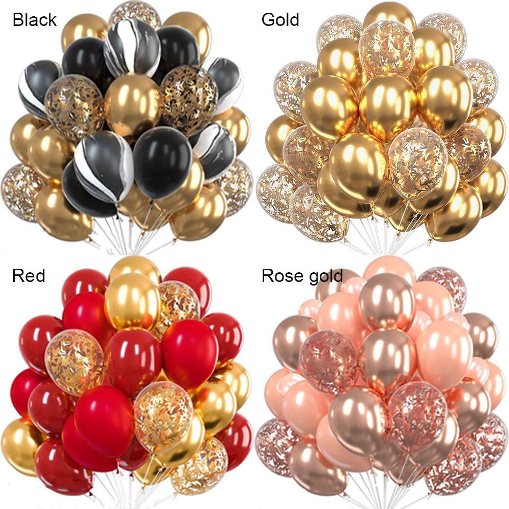 30 шт. Шары для вечеринки по случаю дня рождения, детского душа, металлические латексные шары, свадебные воздушные шары, конфетти