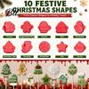 Handmade Holiday Souvenirs 10 Pairs Christmas Cookie Cutter Set, Biscuit Stamp Mold with Pop Sticks, Gingerbread Party Favors Man Tree House