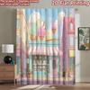 2D flat printing 2pcs Party Curtains Cute Cupcakes Kawaii Bakery Shop Digital Printed Polyester Drapes Seasonal Party & Holiday