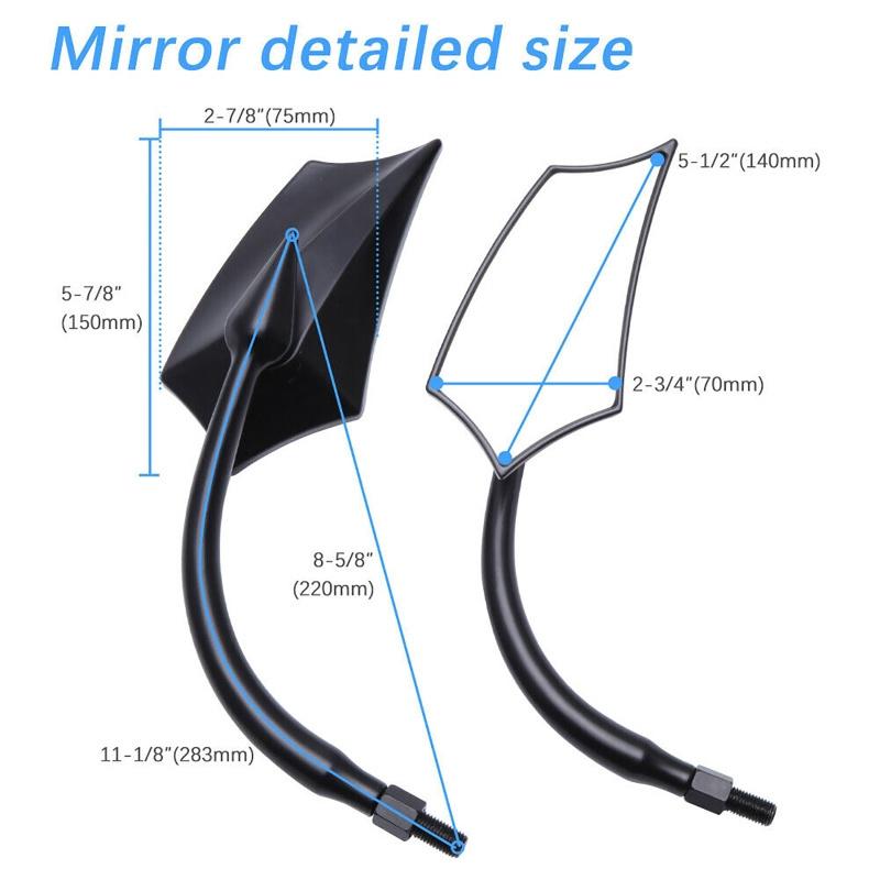 2 шт./компл. черные мотоциклетные зеркала заднего вида для Honda/Kawasaki/Suzuki/Yamaha/Aprilia/Harley