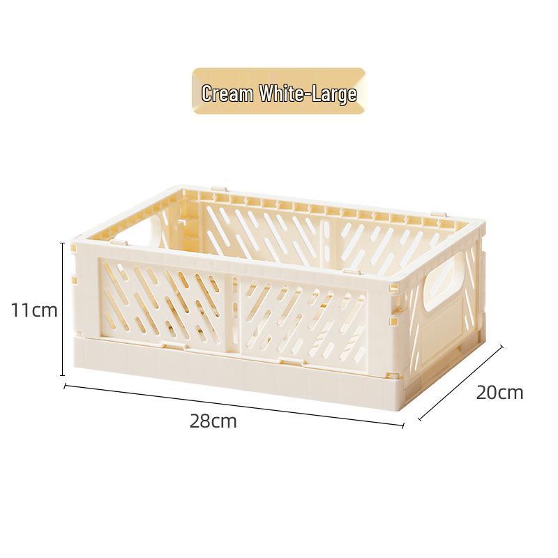 Складная пластиковая корзина для хранения - Креативный, штабелируемый контейнер для организации рабочего стола, гостиной или холодильника