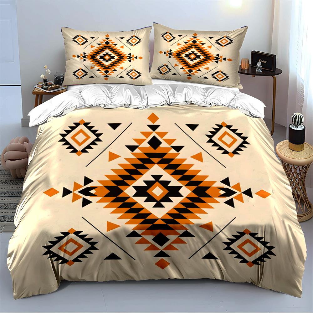 Geometric Tribal Pattern 3-Piece Bedding Set Bedding set (1 duvet cover, 2 pillowcases, duvet not included)