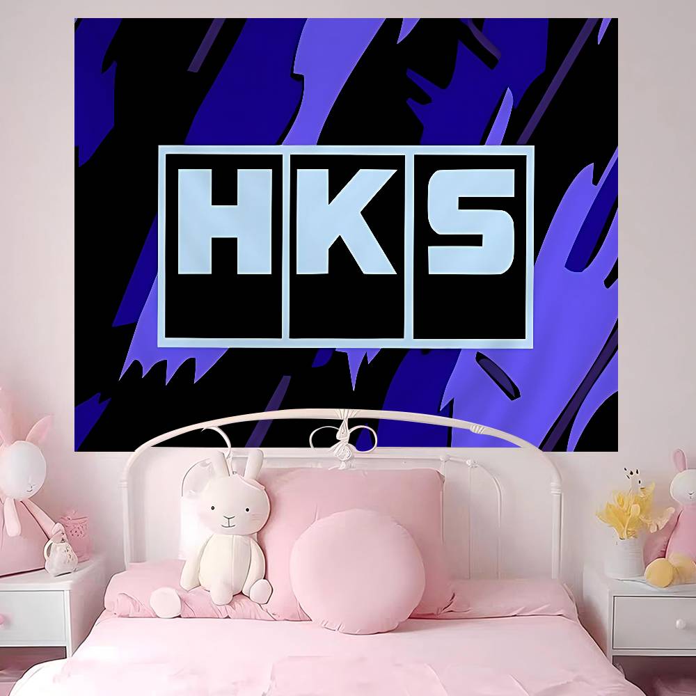 Спортивный автомобиль HKS JDM Печатный Большой Настенный Гобелен Индийский Будда Настенное Украшение Колдовство Богемный Хиппи Настенное Искусство Декор