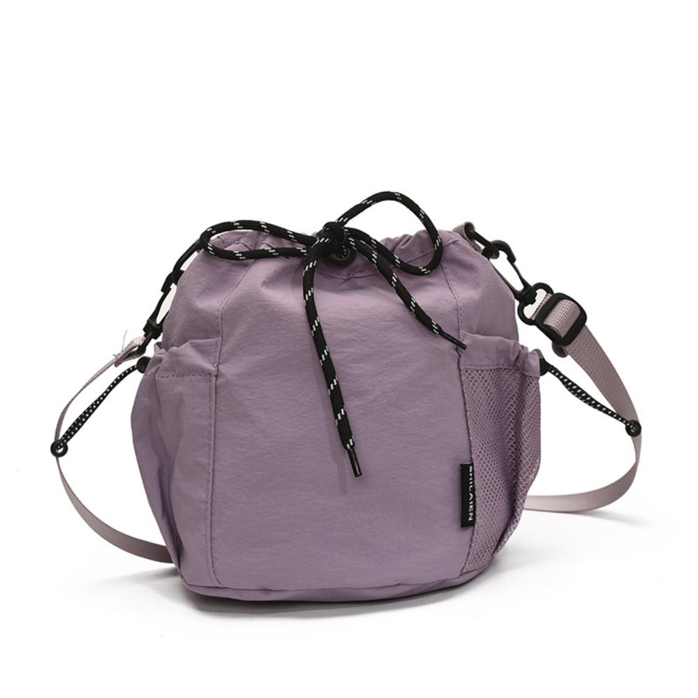 Korean Style Drawstring Bucket Bag Handbag Small Crossbody Bag Sweet Nylon Shoulder Bag  Travel