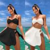 2023 European & American Sexy Mesh Skirt Three-Piece Bikini Set