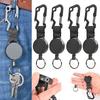 1PC Retractable Stainless Steel Silver Pull Ring Key Chain Recoil Key Ring Wire Rope Anti-lost Key Chain