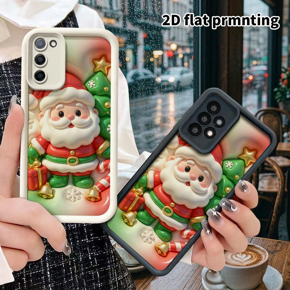 Phone case: 2D flat, suitable for Samsung Galaxy A34 A35 M05 M06 S20 S22 S21 FE Plus 5G protective case, Santa Claus, Christmas and Halloween, perfect