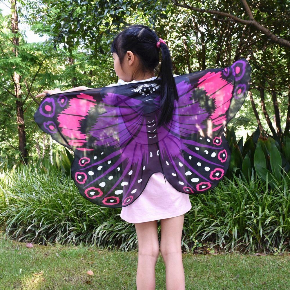 Shoulder Straps Butterfly Wings Costume Cape Fancy Cloak  Kids