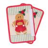 Christmas Refrigerator Handle Covers Gingerbread Man Kitchen Appliance Handle Covers for Fridge Door Holiday Home Office Decoration