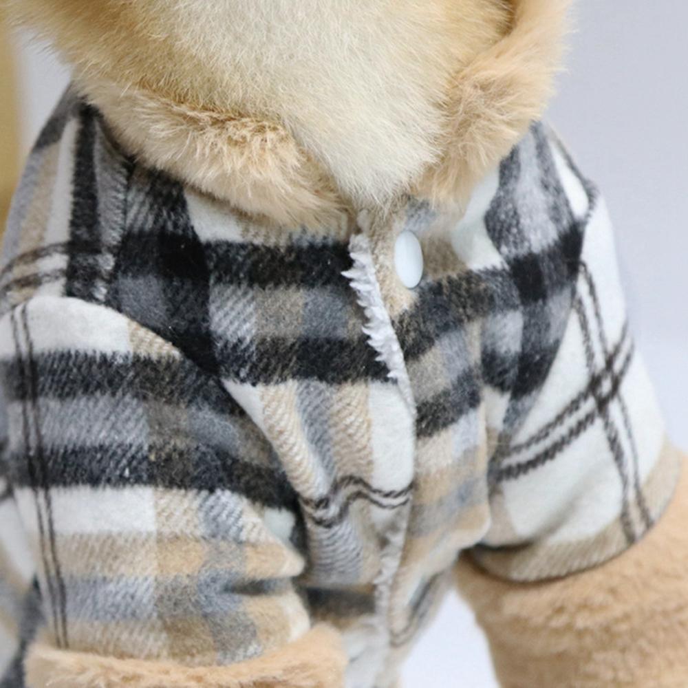 Осень-зима с D-образным кольцом для домашних собак, теплое клетчатое пальто, куртка для собак, маленьких собак, кошек, домашних животных, одежда для зимнего пальто