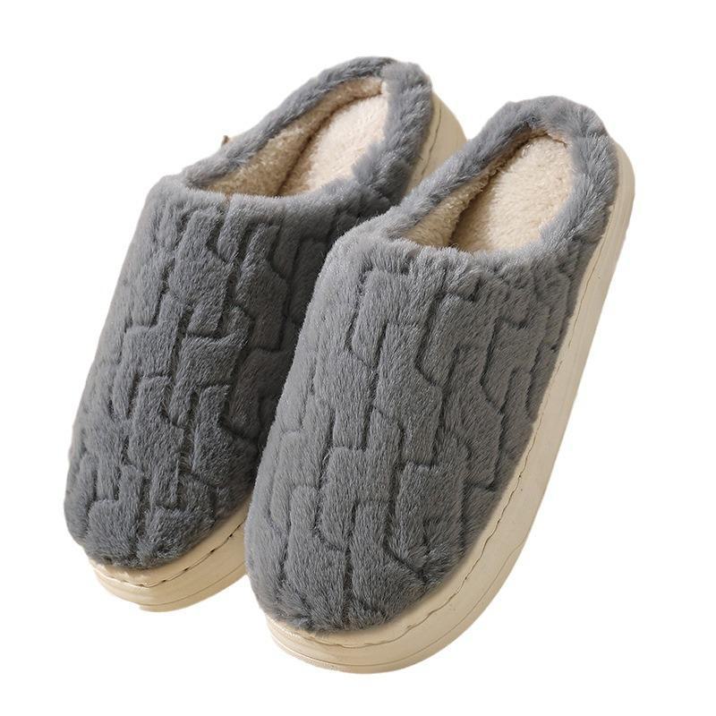 Мягкие хлопковые тапочки на толстой подошве для мужчин и женщин, идеально подходят для ношения в помещении осенью и зимой.