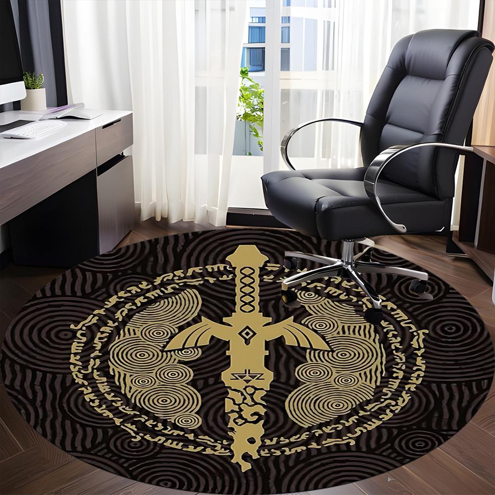 1pc Legend Office Round Area Rug, Under Office Chairs Bedroom Living Room Home Decor  a1016245