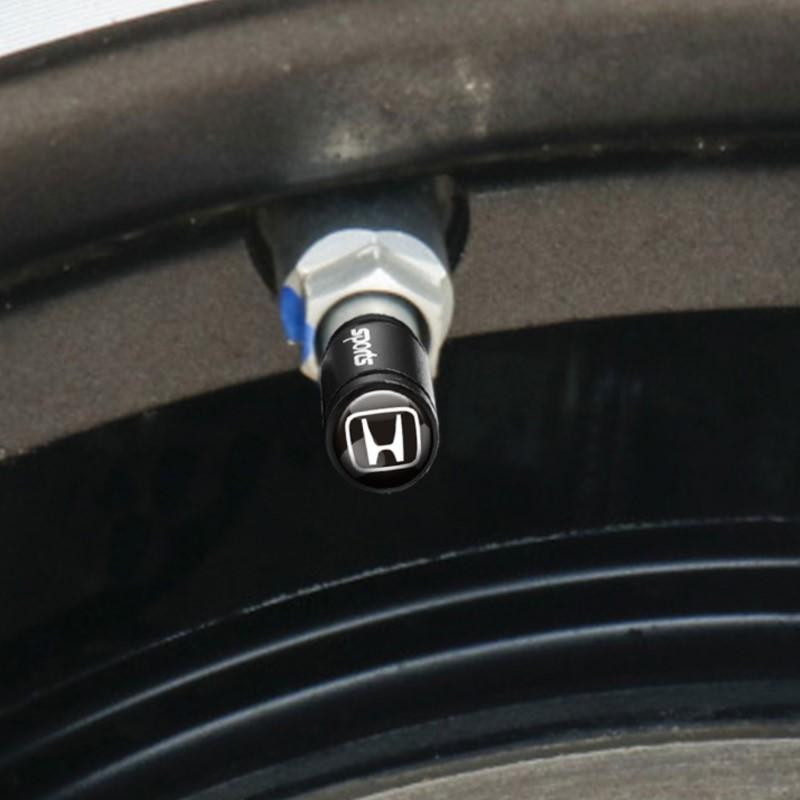 VFHJQ1 4Pcs 3D Aluminum Alloy Car Wheel Tire Air Valve Dust Caps Rim Accessories For Honda Mugen Power Civic Accord CRV Hrv Jazz