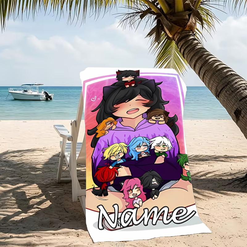 Customizable personalized beach towels Aphmau themed designs.Suitable for the beach, yoga, sports;ideal as beach accessories
