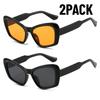 2PACK Vintage Cat Eye Oversized Sunglasses Women Gradient Eyewear Shades Women Black Luxury Square Glasses  UV400
