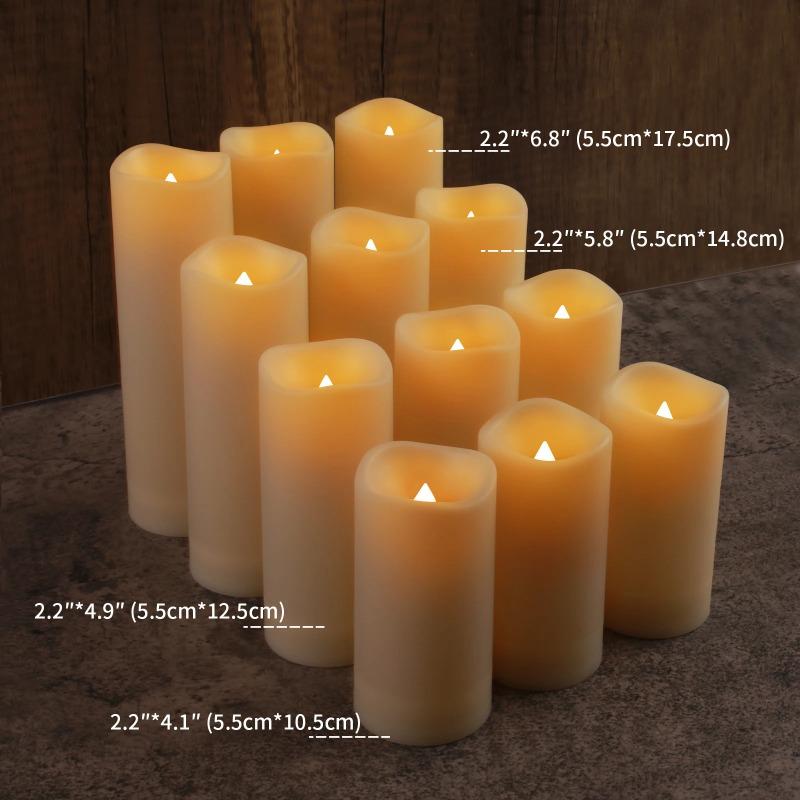 Outdoor Waterproof Flameless Candles Battery Operated LED Pillar Candle with Remote Timer for Home Wedding Holiday Decor
