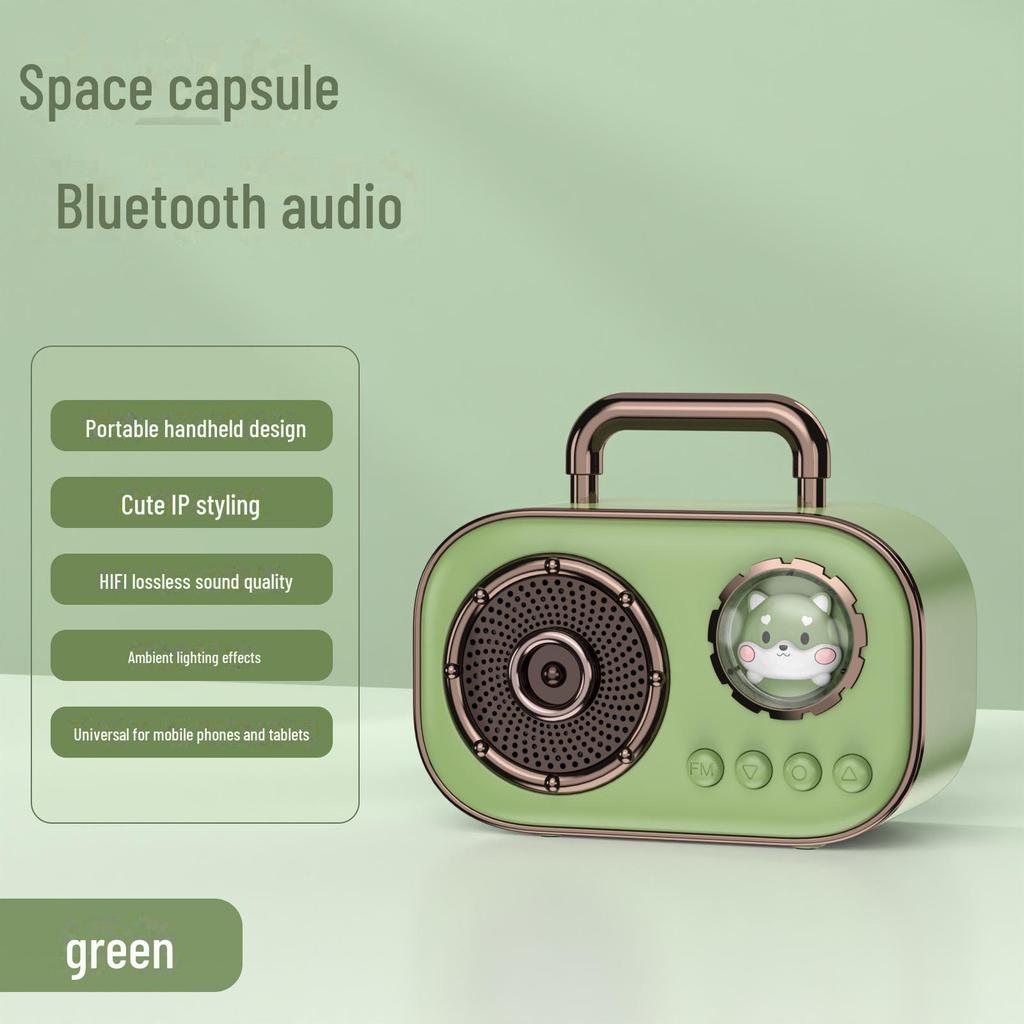 Портативный ретро мини Bluetooth-динамик с USB, TF-картой, FM и высококачественным звуком для использования на открытом воздухе