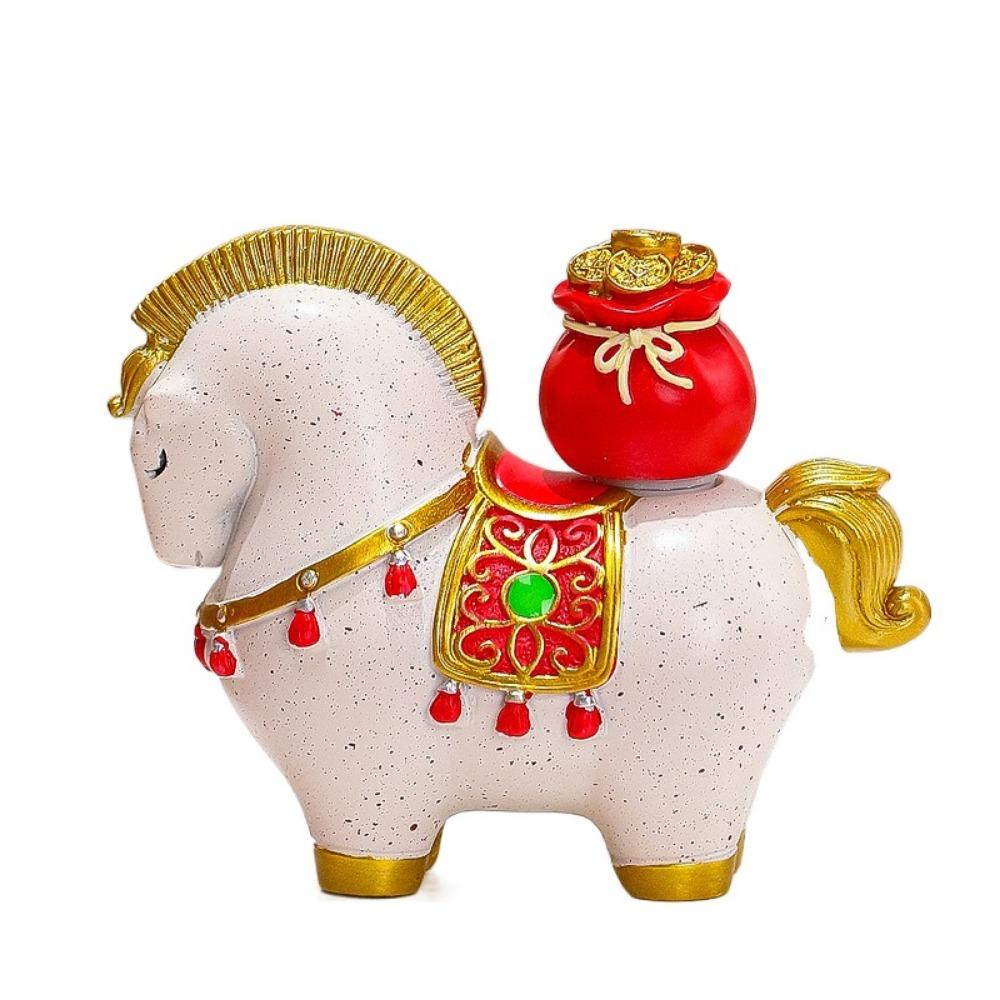 Resin Horse Miniature Horse Mascot Desktop Ornament 2026 Chinese New Year Horse Figurine Office