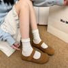 Mary Jane Flat Single Shoes Women's 2025 Spring New Niche Design Sense Velcro Women's Shoes Casual Versatile Shoes