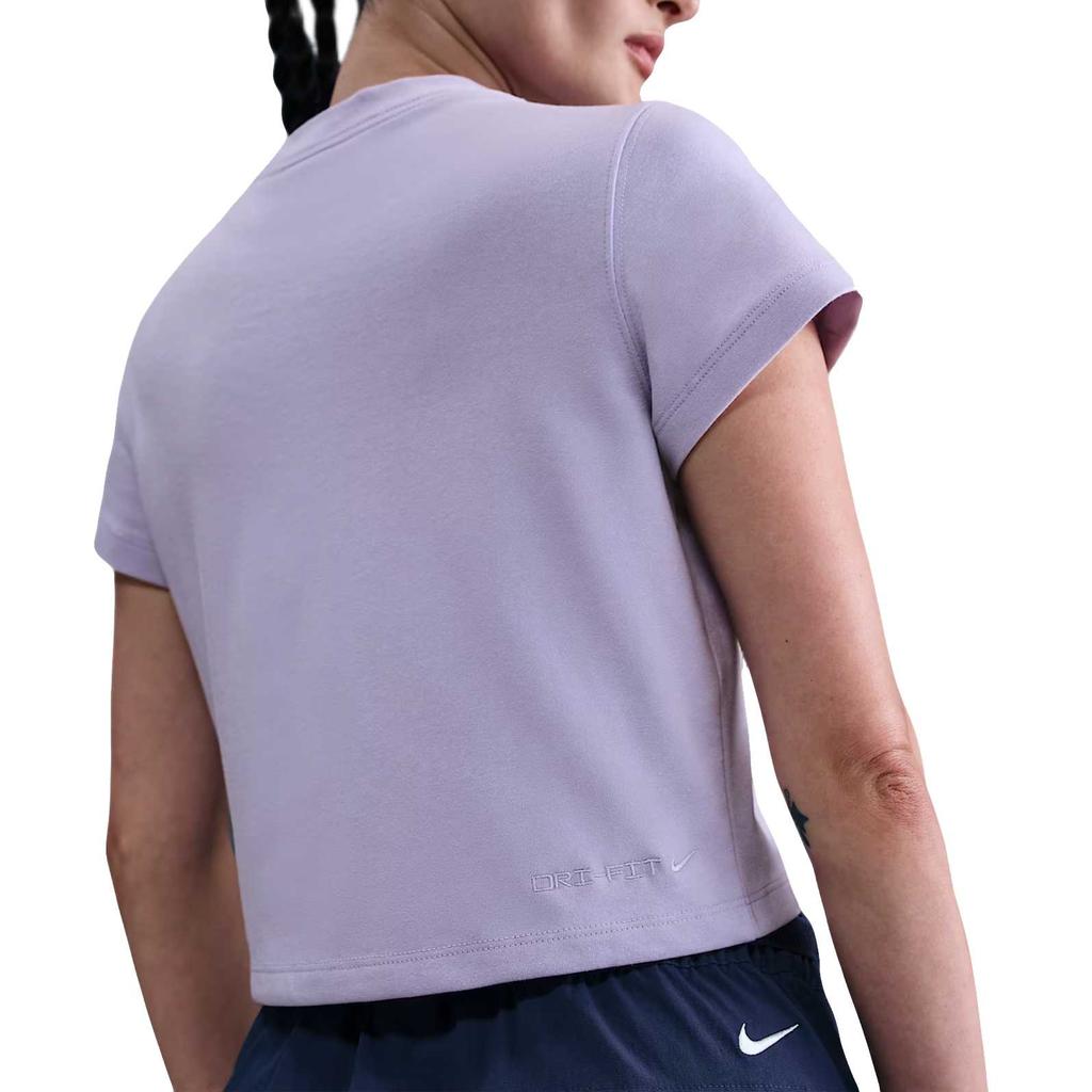 Nike Удобная Модная Простая Универсальная Футболка с Коротким Рукавом Женские Топы Фиолетовый HM6085515