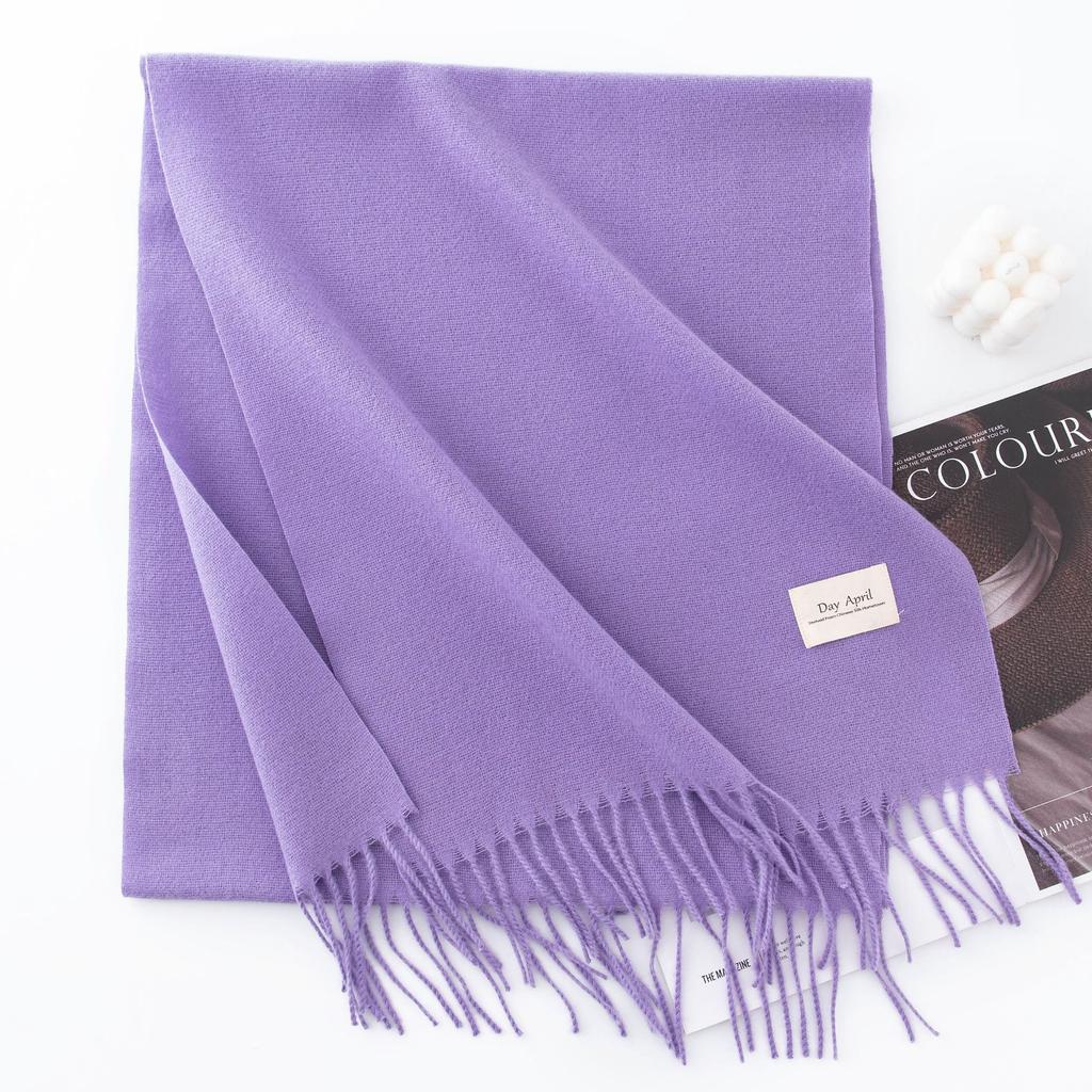 Solid Color Imitation Cashmere Scarf Women's Winter Warm Shawl Neck Scarves