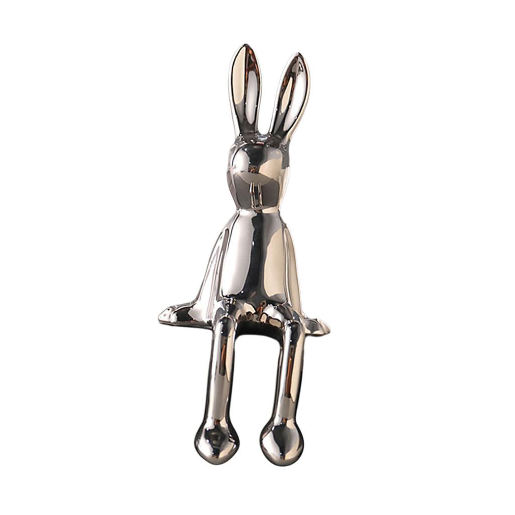 Цветная керамическая статуэтка кролика, декоративная скульптура животного для книжной полки, гостиной и спальни