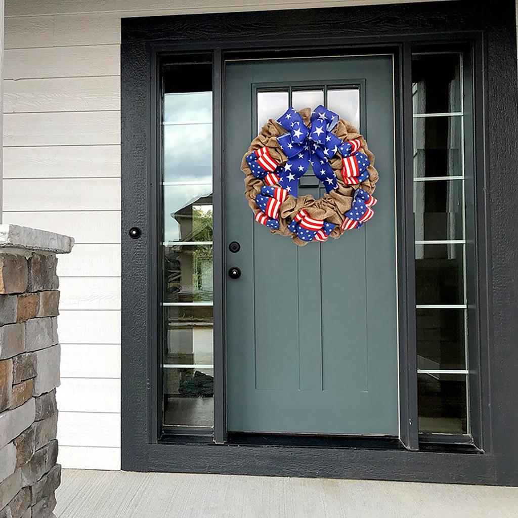 Front Door Patriotic Independence Day Wreath Creative American Flag Wreath Front Door Wreath Independence Day