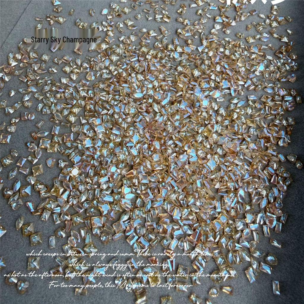 Смешанный набор циркониевых страз цвета Ice Clear Cognac Sea Salt для нейл-арта