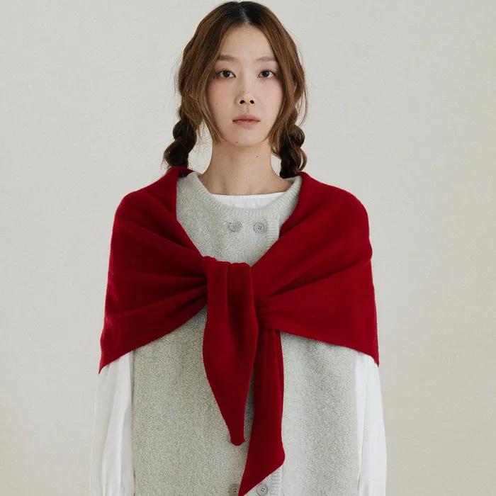 Wool Shawl Red Muffler