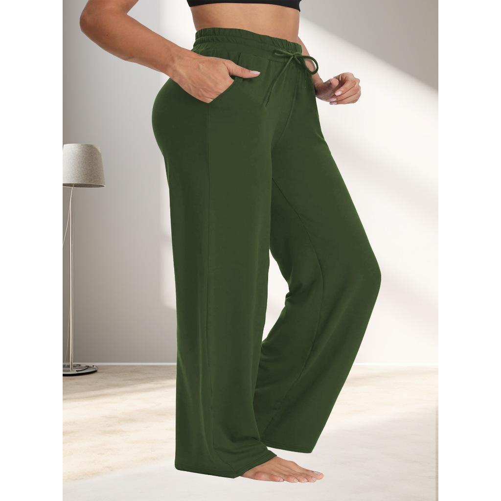 Женские свободные повседневные брюки большого размера с широкими штанинами и завязками на шнурке с карманами