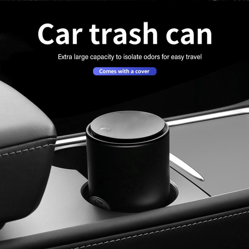 AKO1 For Ford Car Trash Can Storage Box Alloy Organizer Vehicle Garbage Bin Focus mk2 mk3 mk4 Fiesta Ranger Mondeo S-MAX Kuga