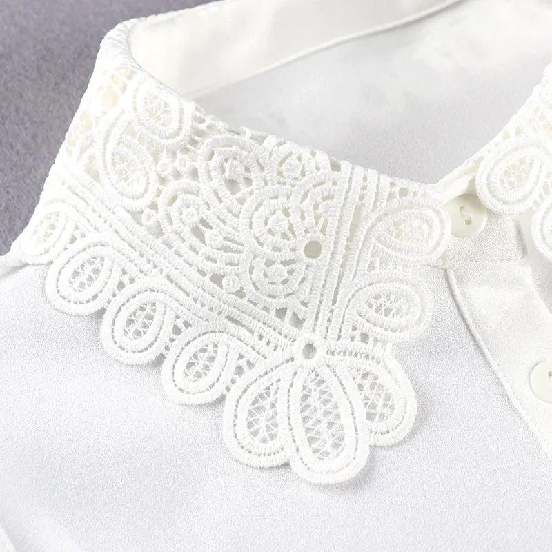 24 Styles Female Chiffon Fake Collar for Women Blouse Shirt False Collar Ladies Lapel Detachable Collar Female Decorative