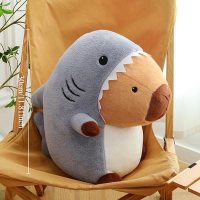 Кавайная акула Капибара Плюшевая игрушка Мультяшное животное Подушка Подушка для дивана Украшение Капибара Кукла Украшение комнаты Подарки на день рождения Рождество