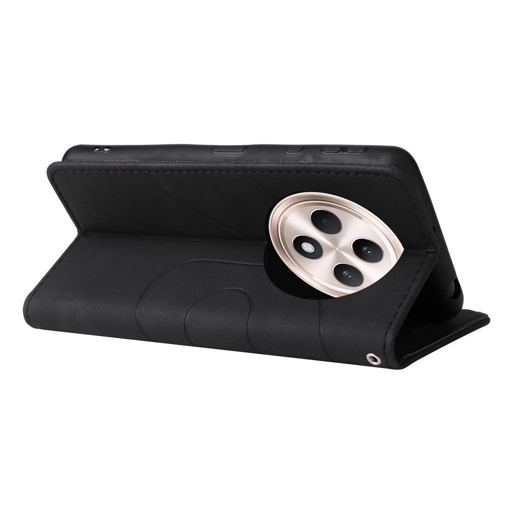 For Oppo Reno12 F 4G Leather Case Wallet Stand Color Splicing Phone Cover