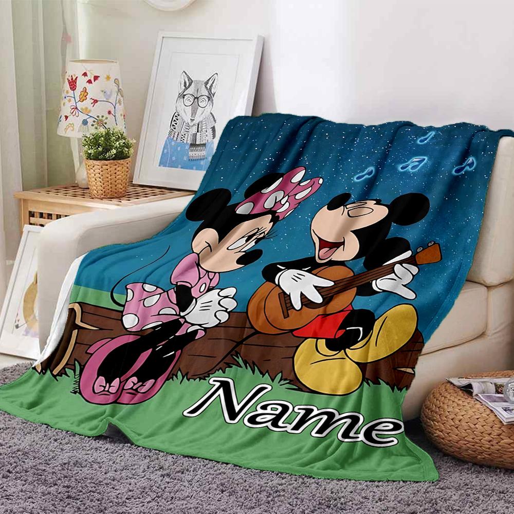 Custom Name Mickey Friends Adventure blanket for Couch & Bed, Plush Cozy Fuzzy Blanket Super Soft & Warm Blankets for Fall and Winter. 090827