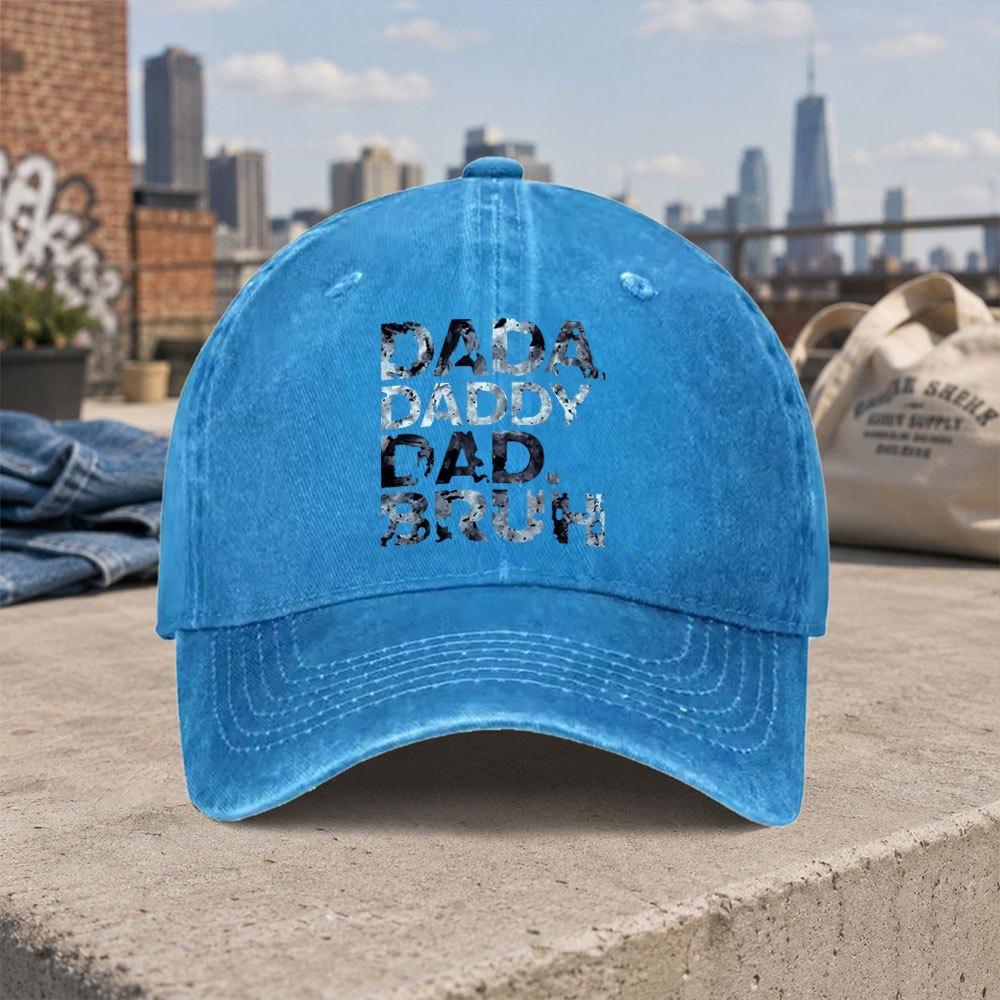 DADA Letter Print Retro Washed Baseball Cap Unisex Duckbill Hat Casual Street Style Daily Accessory