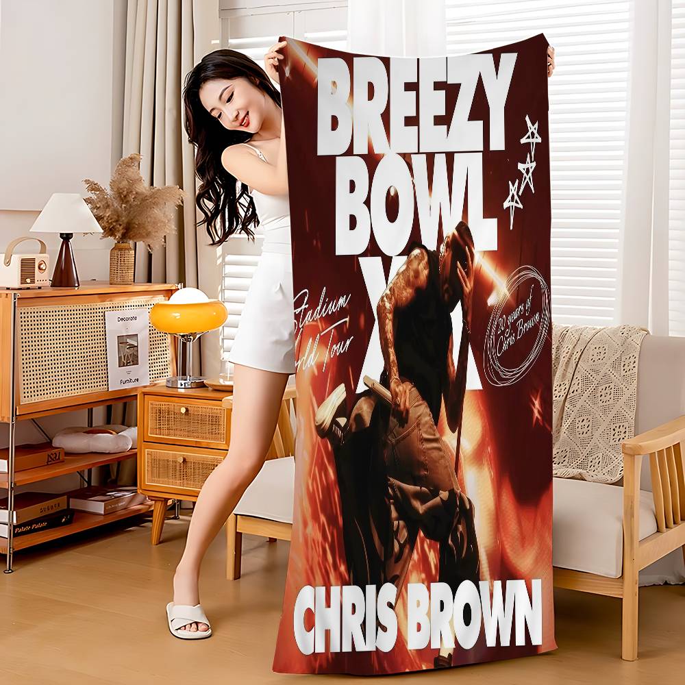 Горячее Новое Пляжное Полотенце Chris Brown Rapper Для Детей Полотенце Для Ванной Полотенце Для Бассейна Подарок На Отпуск Полотенце Для Пикника Подарок На Вечеринку