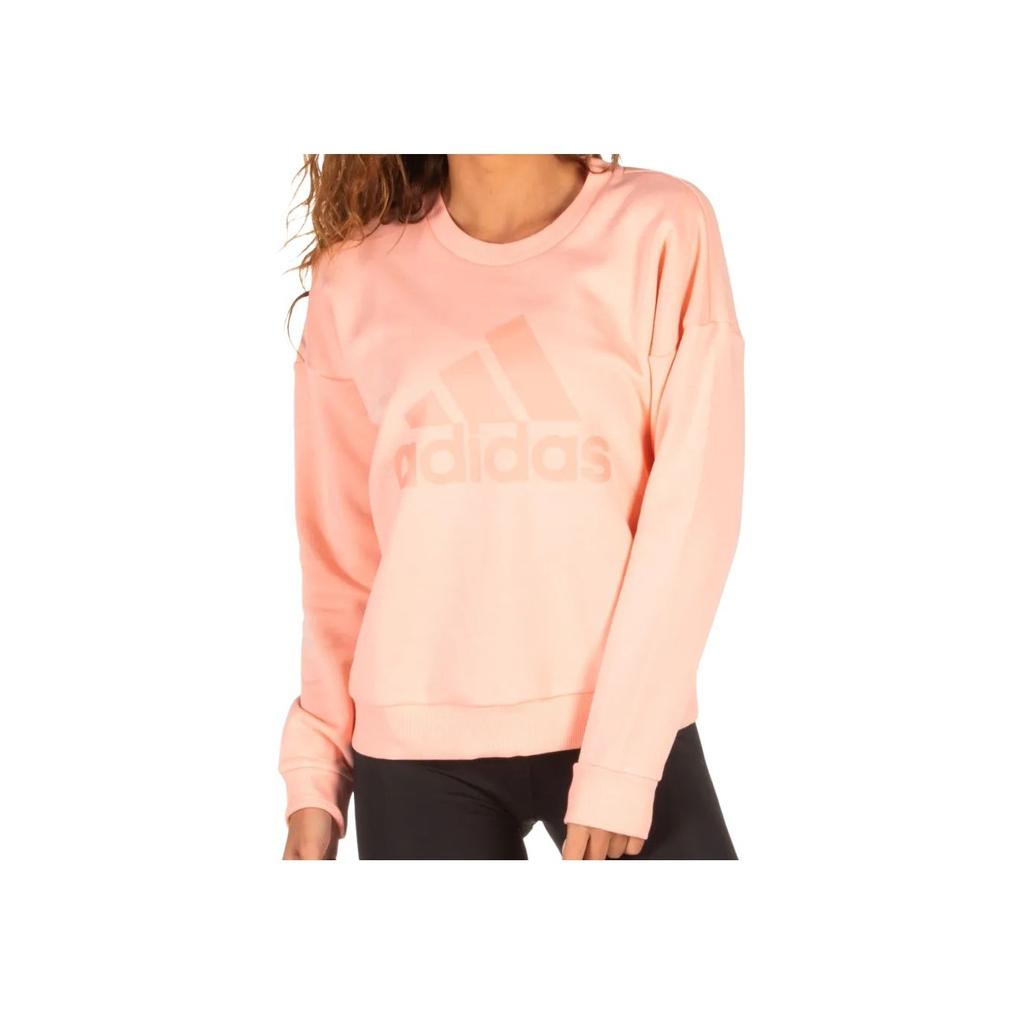 adidas Свитшот с круглым вырезом Glow Pnk F19 с логотипом, длинный рукав, женский, розовый EB3814