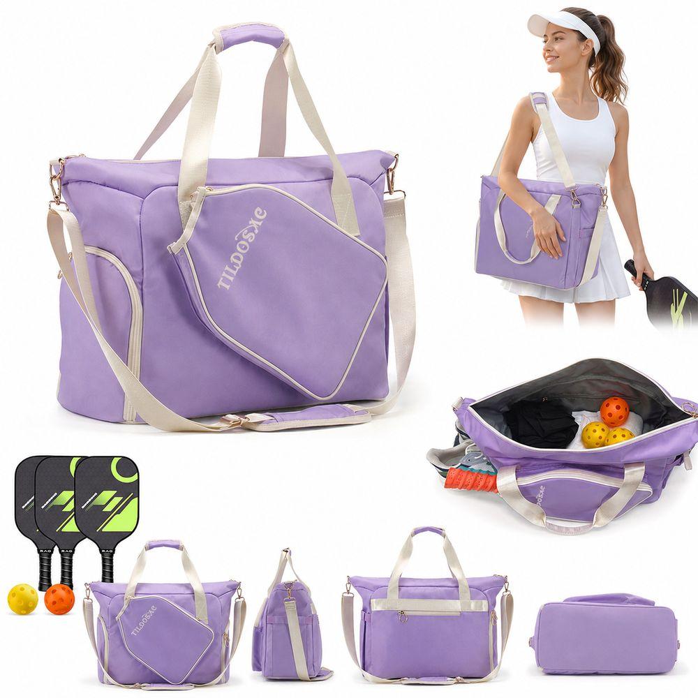 Large Capacity Pickleball Paddle Bag with Shoe Compartment Pickleball Racket Shoulder Bag
