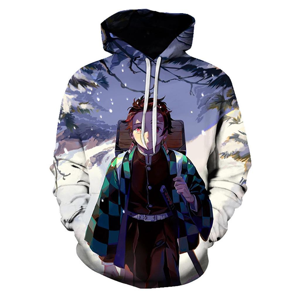 Аниме Demon Slayer Series 3D Printed Man's Spring New Style Hooded Long Sleeve Hoodie Fashion Casual Cotton Pullover Clothing