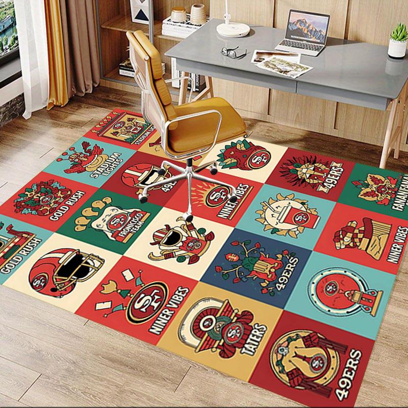 1PC San Francisco 49ers Extra Large Non Slip Floor carpet, Office, family, bedroom, Studio Large Area Rug Indoor Rugs, Vibrant Colors