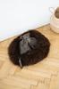 Round Natural Sheepskin Pet Bed - Brown 90 cm