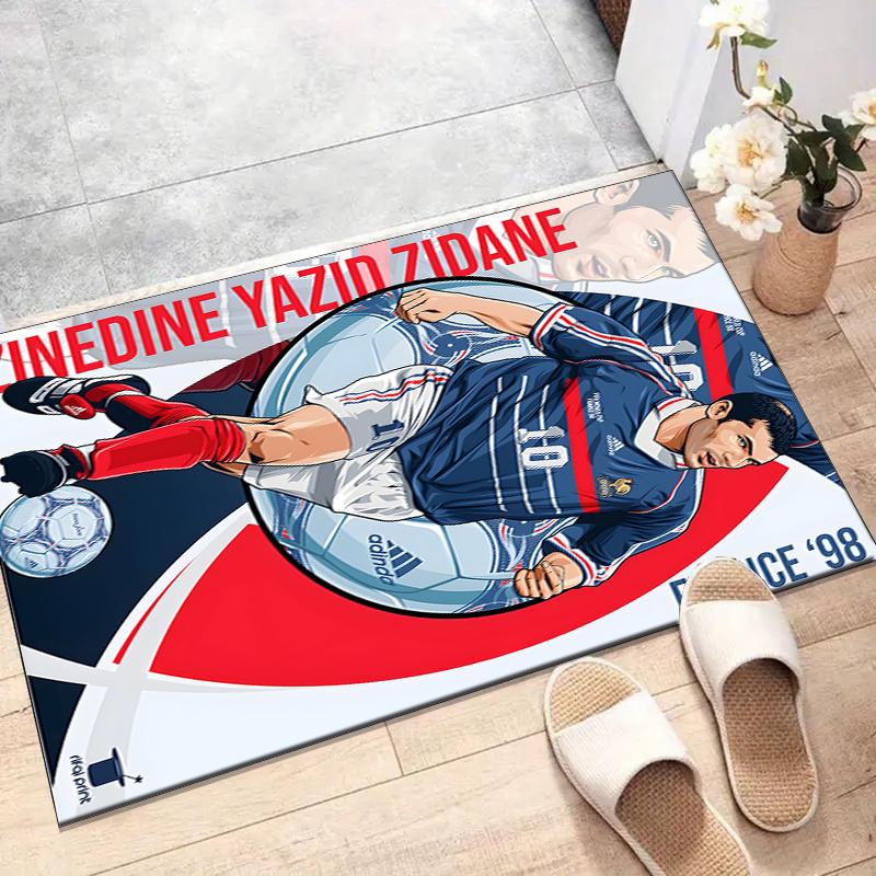 Zinedine Zidane Polyester Carpet, Soft Indoor Mat for Office Chair, Living Room, Computer Desk - Decorative Home Office Rug Design