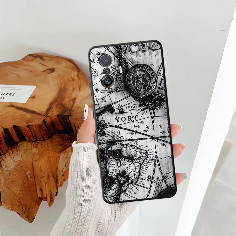 Funda Phone Cover Case for Xiaomi Mi 14 11T 13 Lite 12X 12 10T 12T Pro 11 Retro Map Table