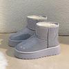Fashion Women's New Winter Thick Soled Snow Boots Round Head Suede Rhinestone Anti-slip Wear-resistant Short Boots