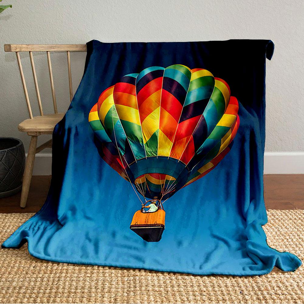 Colorful Hot Air Balloon Design for all seasons blanket lunch break throw gift