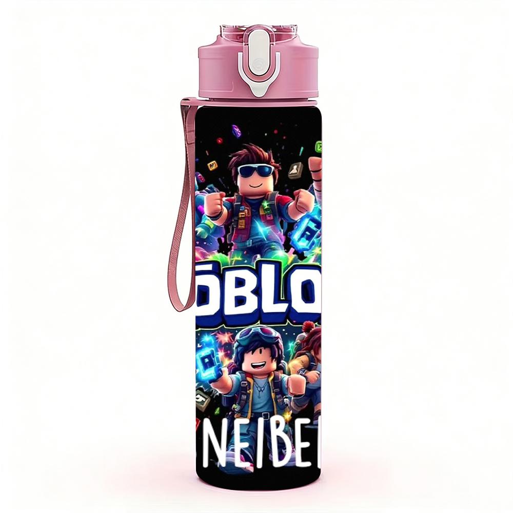 1PC Roblox Sneider Character Collage Poster 750ml Color Plastic Water Bottle Leakproof Flip Straw Lid For Sports Office Home Use