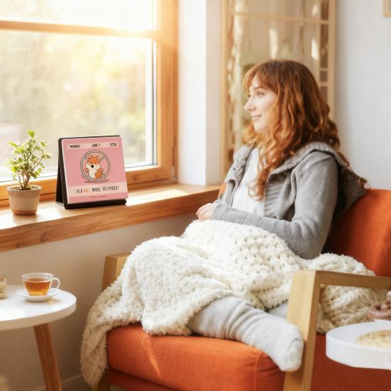 2026 Funny Pun Calendar Daily Tear-Off Desk Calendar with 365 New Puns Jokes And Notes Compact Spiral Bound for Office Home Decor