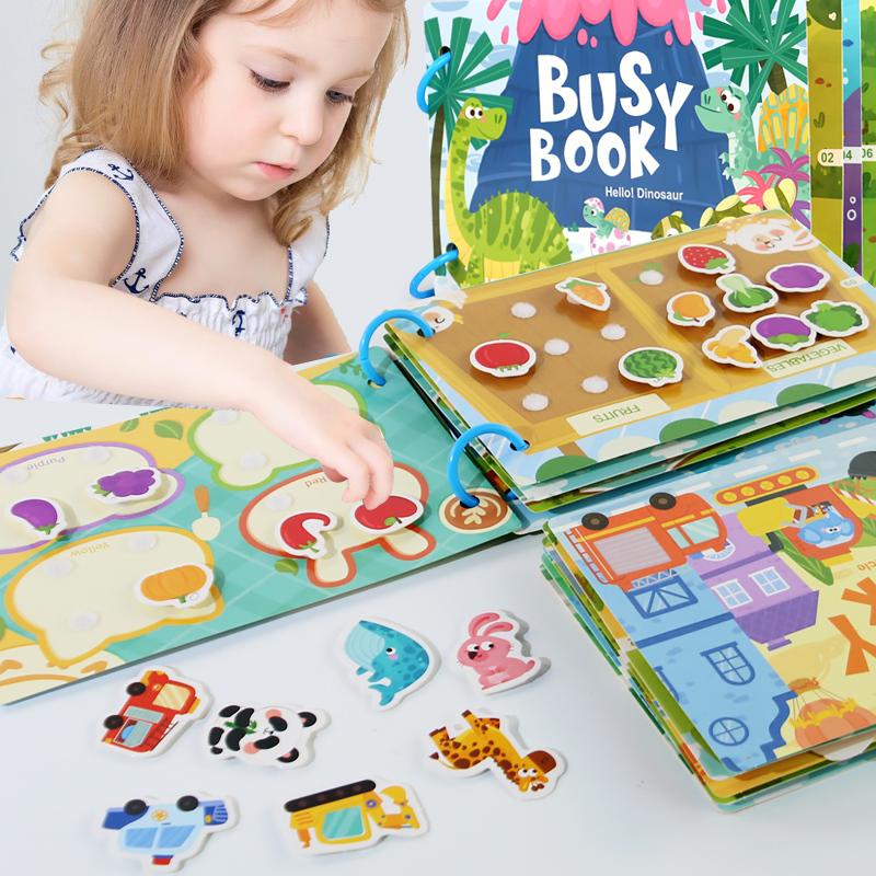 Montessori Baby Busy Book My First Quiet Book Paste Early Learning Education Toy Children Toy Matching Game for Babies