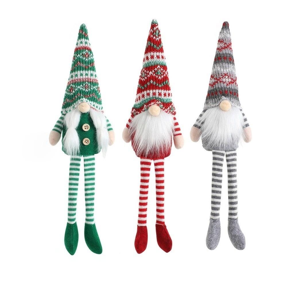 Faceless Style Knitted Gnome Doll 40cm Length Christmas Gnome Decor New Year Celebration